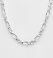 ITALIAN DELIGHT- Sterling Silver 20" Links Neck Chain, 6 mm Wide, Made in Italy