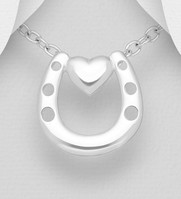 Sterling Silver Heart And Horseshoe Pendant