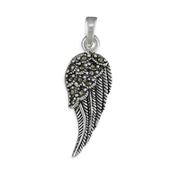 Sterling Silver Pendant Marcasite angel wing