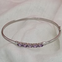 Pre-Owned 9ct White Gold and Amethyst bangle (SOLD)