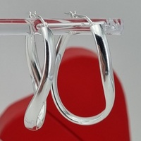 Sterling Silver Polished Twisted Creole Hoop Earrings