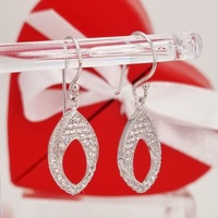 Sterling Silver Micro Pave Cubic Zirconia Drop Earrings