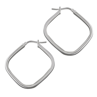 Sterling Silver Earring Square-shaped hoop
