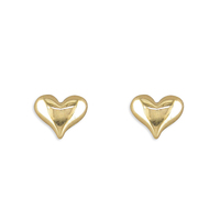9ct Gold Earring Small puff heart stud