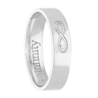 Sterling Silver Ring 5mm Infinity Flat Wedding Band Ring