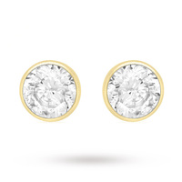 9ct Gold Earring 6mm Round Rub-Over Cubic Zirconia Stud