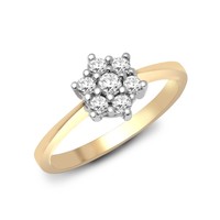 9ct  Yellow Gold Diamond 0.33ct  Cluster Ring