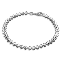 Sterling Silver Bracelet  19cm/7.5in diamond-cut cone beads