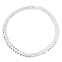 Sterling Silver Chain 20in/51cm men's flat curb