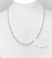 ITALIAN DELIGHT-Sterling Silver 18" Chain, Width 4mm, Made in Italy