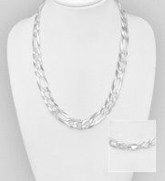 ITALIAN DELIGHT  Sterling Silver 22" Chain, 10mm Wide, Made in Italy