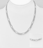 ITALIAN DELIGHT - Sterling Silver Figaro Neck Chain, Made in Italy