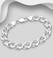 ITALIAN DELIGHT -  Sterling Silver Gents Bracelet, 9mm Wide, Made in Italy