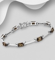 La Preciada - Sterling Silver Bracelet, Set with Smoky Quartz