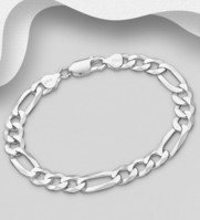 ITALIAN DELIGHT - Sterling Silver Bracelet, 7 mm Wide, Made in Italy
