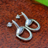 Sterling Silver Horse Snaffle Stud Earrings