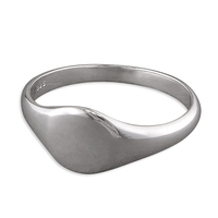 Sterling Silver Ring Small plain oval signet