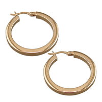 Sterling Silver Earring 20mm rose-gold plated creole hoop
