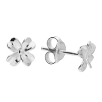 Sterling Silver Earring Small plain clover stud