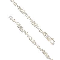 Sterling Silver Chain 46cm/18in knot design
