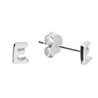 Sterling Silver Earring Small initial E stud