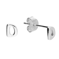 Sterling Silver Earring Small initial D stud