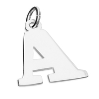 Sterling Silver Pendant Medium Flat Serif Initial A