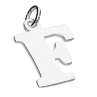Sterling Silver Pendant Medium Flat Serif Initial F