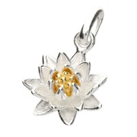 Sterling Silver Pendant 2-tone gold-plated Water Lily