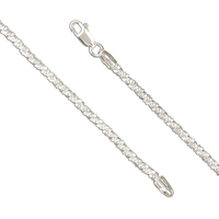 Sterling Silver Anklet 24cm/9.5in daisy
