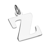 Sterling Silver Pendant Medium Flat Serif Initial Z