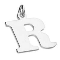 Sterling Silver Pendant Medium Flat Serif Initial R