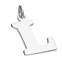 Sterling Silver Pendant Medium Flat Serif Initial L