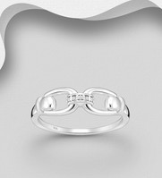 Sterling Silver Horse Snaffle Ring, Set with Cubic Zirconia's