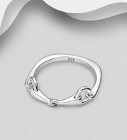 Sterling Silver Horse Snaffle Ring 01