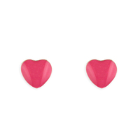 Sterling Silver Earrings Pink enamel heart stud