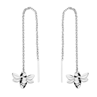 Sterling Silver Earring Baby bee pull-through