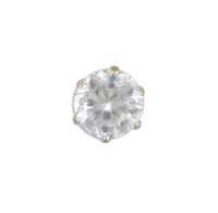 9ct Gold Earring  Mens single 4mm round cubic zirconia stud
