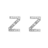 Sterling Silver Earring Mini Z Initial CZ stud earring