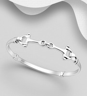 Sterling Silver Horse Snaffle Bangle 03