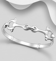 Sterling Silver Horse Snaffle Bangle 04
