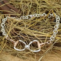 Sterling Silver Horse Snaffle Bracelet, Plated with 1 Micron Pink Gold