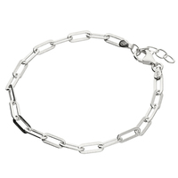 Sterling Silver Bracelet 7"-7.5" paper clip chain