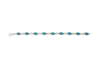 Sterling Silver 7"  Turquoise Bracelet