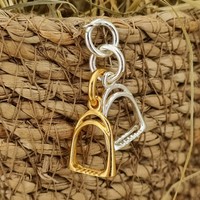 Sterling Silver Stirrup Pendant, Plated with 1 Micron 18K Yellow Gold