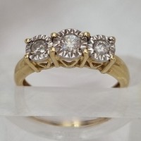 Pre-Owned 18ct Yellow Gold 0.25ct Diamond 3 Stone Ring