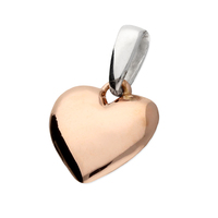 Sterling Silver Pendant Small solid rose gold plated heart