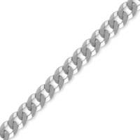 Sterling Silver 8mm gauge curb chain necklace with a lobster clasp.