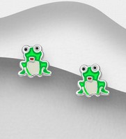 Sterling Silver Frog Stud Earrings