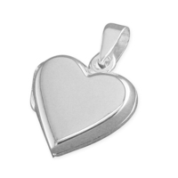 Sterling Silver Locket 20mm flat plain heart